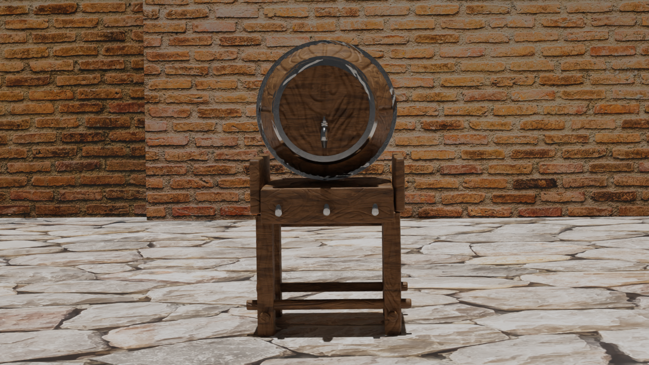 Wine Barrel and table